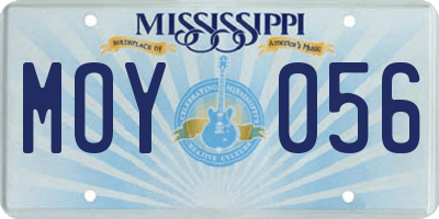 MS license plate MOY056