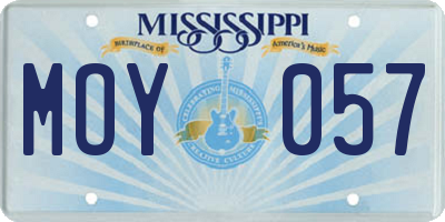 MS license plate MOY057