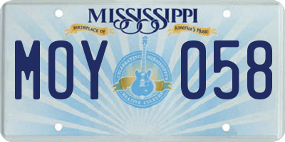MS license plate MOY058