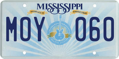 MS license plate MOY060