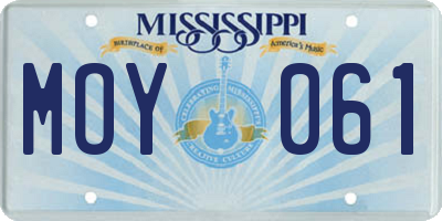 MS license plate MOY061