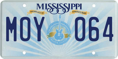 MS license plate MOY064