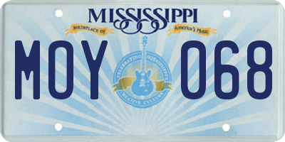 MS license plate MOY068