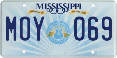 MS license plate MOY069