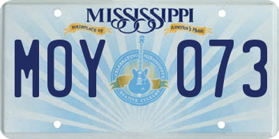 MS license plate MOY073