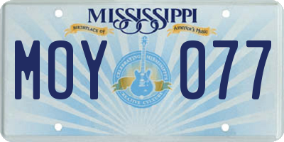 MS license plate MOY077