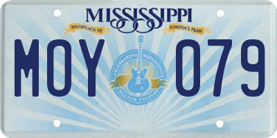 MS license plate MOY079