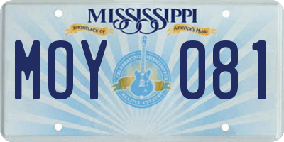 MS license plate MOY081
