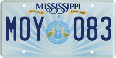 MS license plate MOY083