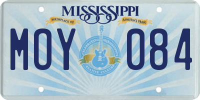 MS license plate MOY084