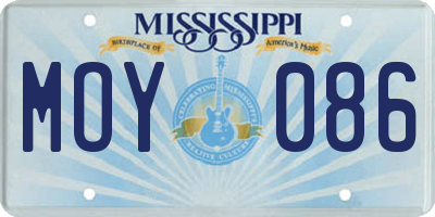 MS license plate MOY086