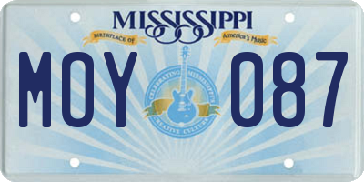 MS license plate MOY087