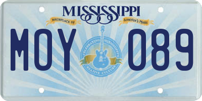 MS license plate MOY089