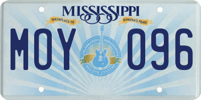 MS license plate MOY096