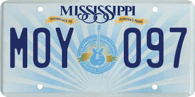 MS license plate MOY097
