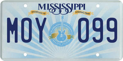 MS license plate MOY099