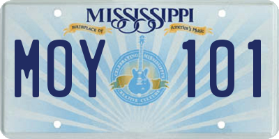 MS license plate MOY101