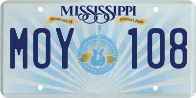 MS license plate MOY108