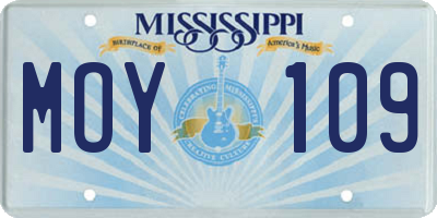 MS license plate MOY109