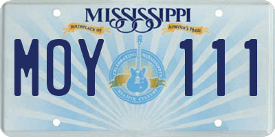 MS license plate MOY111