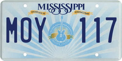 MS license plate MOY117