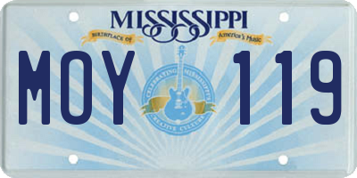 MS license plate MOY119