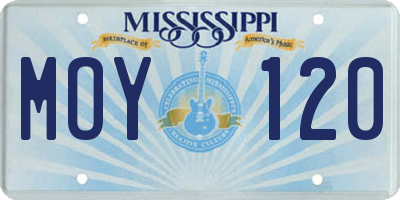 MS license plate MOY120