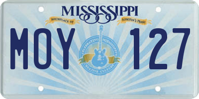 MS license plate MOY127