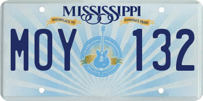 MS license plate MOY132