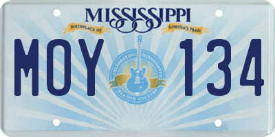 MS license plate MOY134
