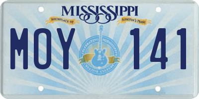 MS license plate MOY141