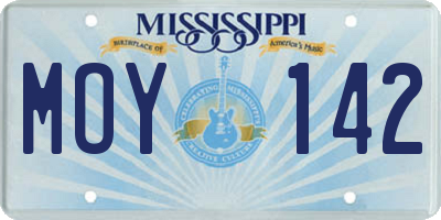MS license plate MOY142