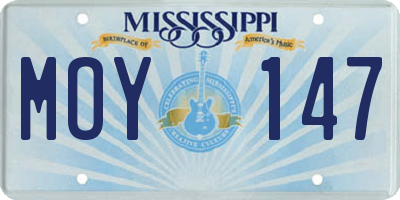 MS license plate MOY147