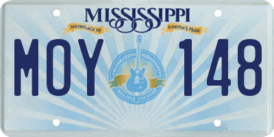MS license plate MOY148