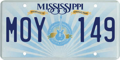 MS license plate MOY149