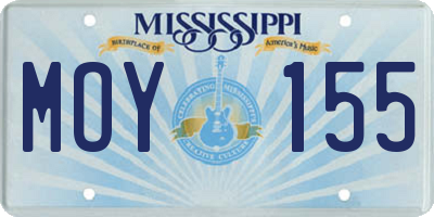 MS license plate MOY155