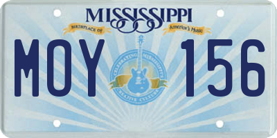 MS license plate MOY156