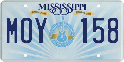 MS license plate MOY158