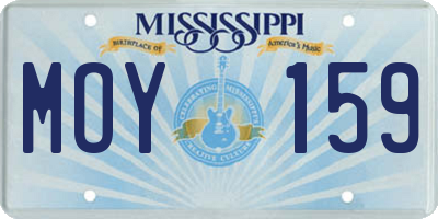 MS license plate MOY159