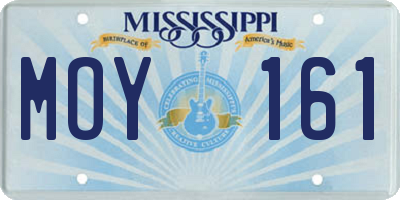 MS license plate MOY161