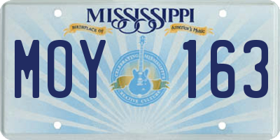 MS license plate MOY163