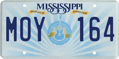 MS license plate MOY164
