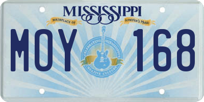 MS license plate MOY168