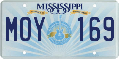 MS license plate MOY169