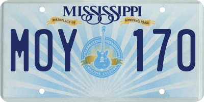 MS license plate MOY170