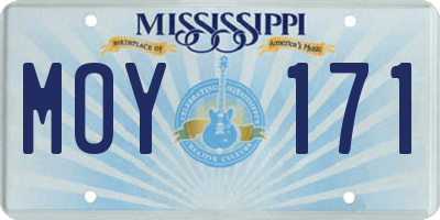 MS license plate MOY171