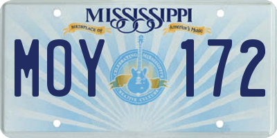 MS license plate MOY172
