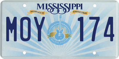 MS license plate MOY174