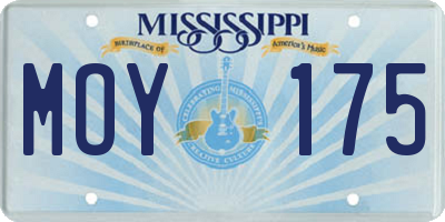 MS license plate MOY175