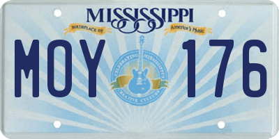 MS license plate MOY176